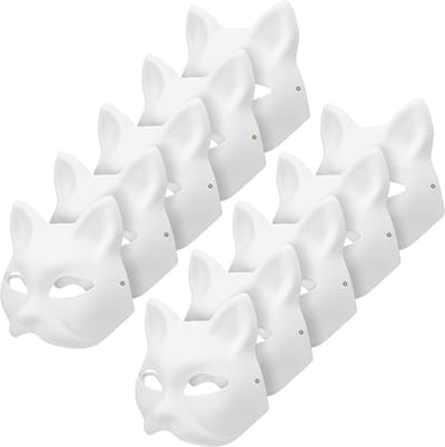 10 stuks katten maskers - DIY papieren masker - dierenkostuummaskers - Masker halloween - voor Halloween cosplay maskerade party - Masker