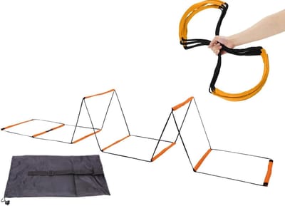 Voetbal Trainingsladder - Snelheidsladder Agility - Sportprestaties Verbeteren - Draagbaar en Duurzaam - 42x42x42cm - Geel
