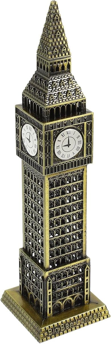 Britse Big Ben Tafel Klok Decoratie - Metalen Architecturale Model - Big Ben Model - Elizabeth Toren Klok - Huishoudelijke Ambachten - Big Ben Klok Toren Speelgoed - Home Decor - Legering Desktop Reizen