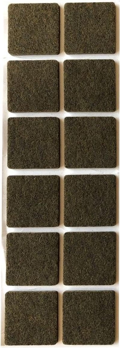 FLE - Plakvilt bruin vierkant 3 bij 3 cm en hoogte 0,35 cm van vilt - 12 stuks
