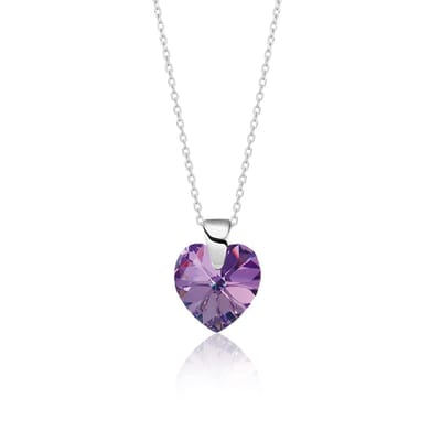 Montebello Ketting Amy HZ89 - 925 Zilver Gerhod.- Swarovski Hart - Ø10mm - 45cm
