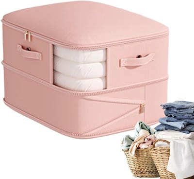 Compressie Opbergzakken - Ruimtebespaarder Organiser - Kleding Opbergen - Dubbele Laag Compressie - 54x42x60cm - Roze