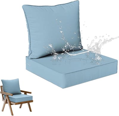 Tuinmeubelkussenset - Zitkussens buiten - Comfortabel zitten - Waterdicht polyester - 60 x 55 cm - Grijs