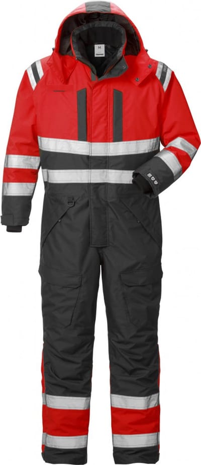 Fristads Hi Vis Airtech® Winteroverall Klasse 3 8015 Gtt - Hi-Vis rood/zwart - M