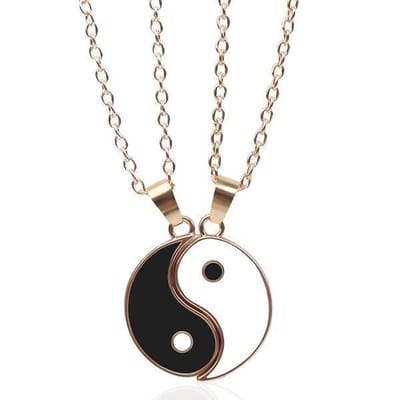 Yin Yang Ketting set (goud kleurig) - Romantisch Liefdes Cadeau - Kerstcadeaus - Kerst Cadeautjes voor Hem