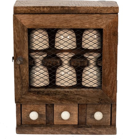 Clayre & Eef Eierkastje 23x9x30 cm Bruin Beige Hout Eierhouder Eierdopjes Pasen
