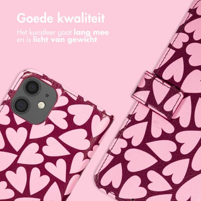 imoshion Hoesje - Geschikt voor Apple iPhone 12 Pro / 12 - Design Bookcase smartphone - Hearty Blush