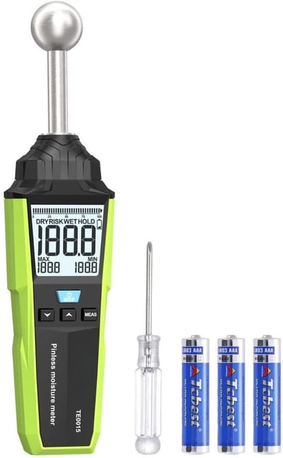 MIRA® Vochtmeter Muren - Vochtmeter - Vochtmeter Hout Met Opbergzakje - Groen - 5cm x 3cm x 20cm