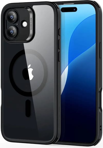 ESR Classic Hybrid HaloLock Hoesje Geschikt voor Apple iPhone 16 Plus | Compatibel met MagSafe en HaloLock | Back Cover met Magneet | Transparant Zwart