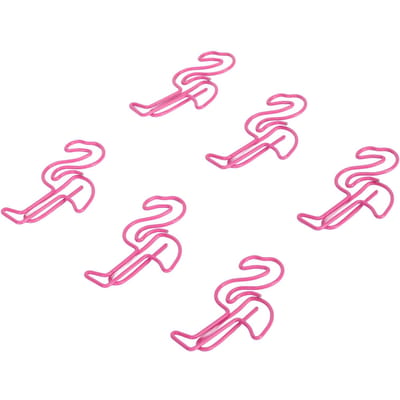 100 stuks Paperclips Voorkomen Slippen Schattige Flamingo Vormige Kleine Bladwijzer Paperclips voor Papier Document pink