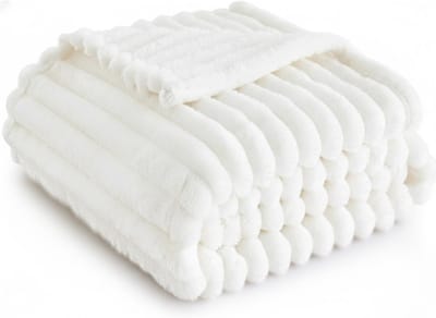Fleece Blanket - Soft Plaid - Heated Blanket - 150 x 200 cm - Wit