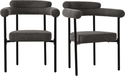 2 eetkamerstoelen, gemaakt van suède stof, ringzittingen, geschikt voor eetkamer, woonkamer en studeerkamer
