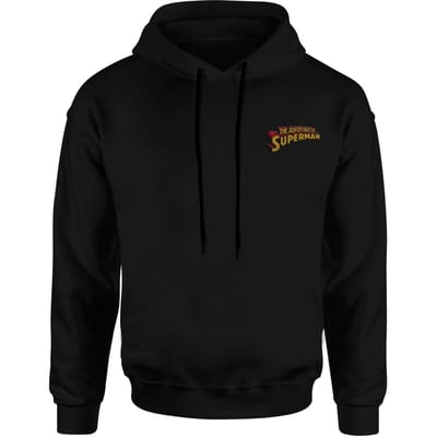 DC Superman Embroidered Unisex Hoodie - Black - S
