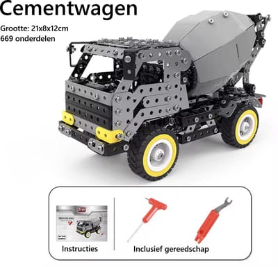 Bouwpakket Cementwagen - DIY Modelbouw - Beweegbare Trommel