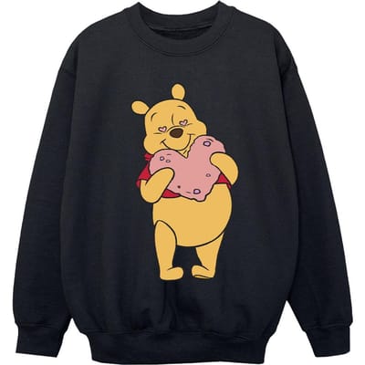 Disney Meisjes Winnie The Pooh Sweatshirt met hartjesogen (Zwart)