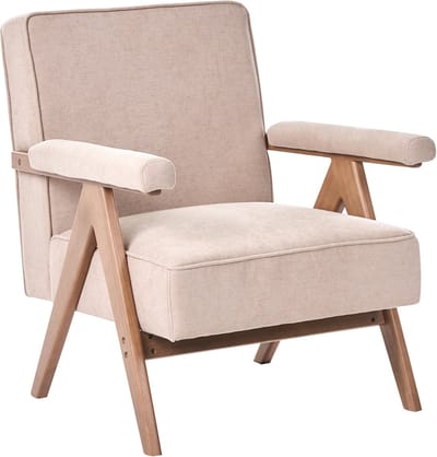 EVJE - Fauteuil - Beige - Kunstlinnen
