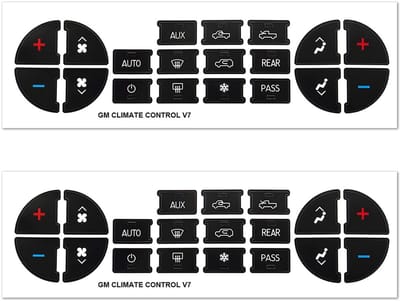 Dailygoods- Airconditioningknopstickers 2 stuks - Auto Sticker - PVC - Weerbestendig - Verbetering Uiterlijk - 10 x 10 cm - Autostickers
