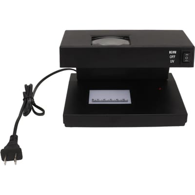 Détecteur de Faux Billets de Bureau Détecteur de Faux Billets 9W Lumière UV Détecteur Vérificateur Testeur de Billets Monnaie Avec Loupe (black,US) noir