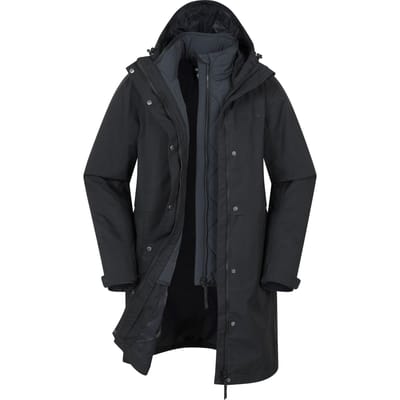 Mountain Warehouse Dames/Dames Luna 3 in 1 Lang Waterdicht Jasje (Zwart)