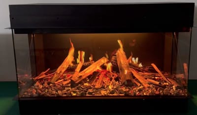 Comfortable at Home, Verbania 94, High-end sfeerhaard breed 94cm, 3-zijden glas, Levensecht vlameffect, 3D projectie, Schakelbare verwarming 750/1500W, Inbouw, Cinewall, Inbouwdiepte 54cm, Audio module, Timer, Afstandsbediening, App en Stembediening