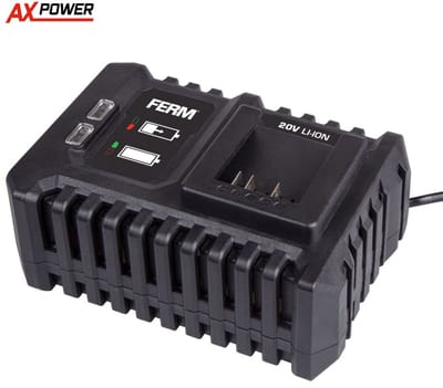 FERM - AX-POWER - CDA1175 - Snellader - 20V - Li-Ion - LED-indicatielichten - Voor - AX-Power - 4.0Ah accu - 2.0Ah accu - 1.5Ah accu - ook geschikt voor: - FX-Power - Super snellader - 4A