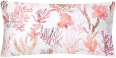 Perkal kussensloop wit & koraal Paisley print 50x70cm katoen bedlinnen