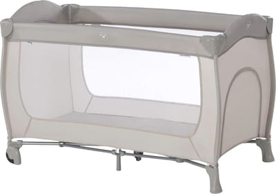 Campingbedje met zijopening en opvouwbaar ontwerp voor baby's tot 15 kg - beige