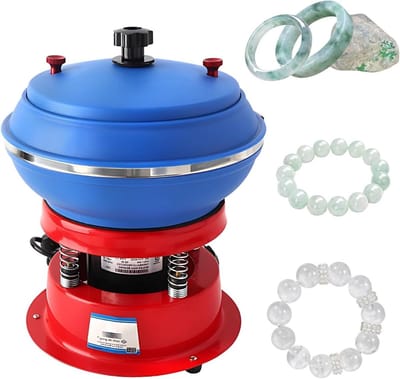 Polijstmachine Stenen - Metaal Ontbramer - Sieraden Afwerking - Hoogfrequente Vibratie - 3.5 Liter Kom - Zwart