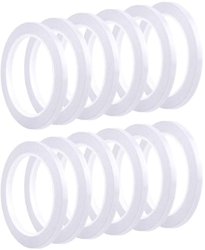 Dailygoods- Dubbelzijdig Plakband Set van 12 Rollen - 6mm x 20 Meter - Sterk Plakband - Ambachtelijke Tape - Voor Naaien/Knutselen - Geschikt voor DIY Projecten