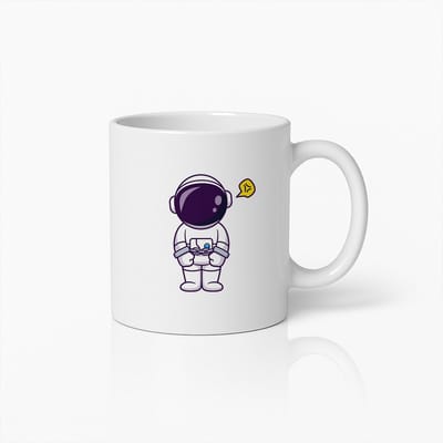Schattige Gamer Astronaut Mok – Leuke Ruimte Thema Koffiebeker voor Gamers en Ruimteliefhebbers