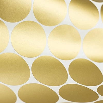 New Age Devi - Muurstickers - Stippen, Dots en Rondjes - Prachtige Wanddecoratie - Luxe Goud - 7 cm diameter - Set van 35 stuks!