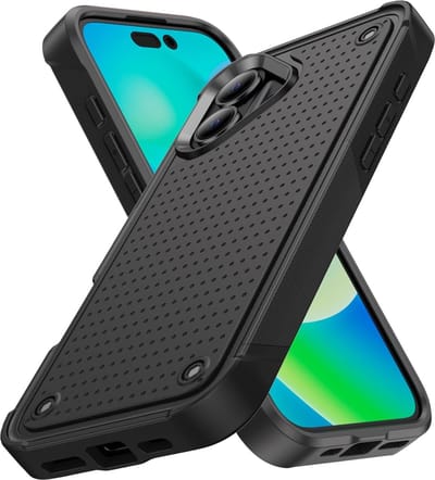 Casemania Hoesje Geschikt voor Apple iPhone 16 - Zwart - Armor Back Cover