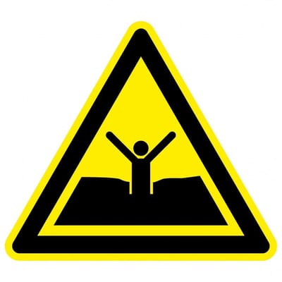 Waarschuwingsbord drijfzand - kunststof - W061 300 mm
