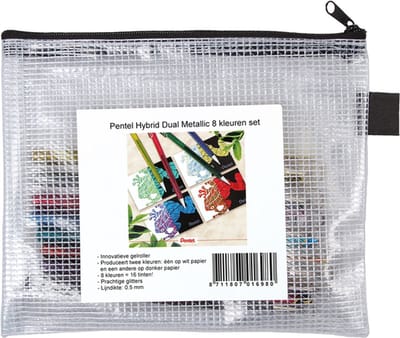 Gelschrijver Pentel K110 Dual medium metallic assorti blister à 8st