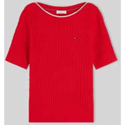 regular fit pullover van puur katoen met korte mouwen