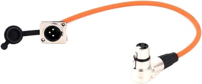 XLR Kabel - Microfoon Kabel - Audio Verbinding - Paneelmontage Connector - 0.3 Meter - Oranje