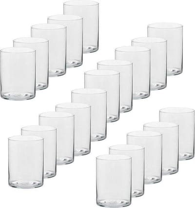 Trend Candles Theelichthouder - 20x - transparant - glas - hoog model - 5,5 x 6,5 cm - Glazen kaarsenhouders - Woondecoraties