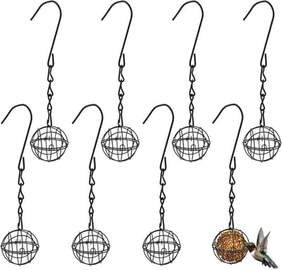 Cosensi - Dailygoody - Vogelvoederbak - Hangende vogelvoeder - Metalen vetbalhouder - Zwart - Voor wilde vogels - Buiten - Tuin
