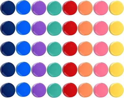 Dailygoods- Magneten 40 Stuks Sterke Grip - Koelkastmagneten - Whiteboard Magneten - Ronde Magneten - Mini Magneten - 8 Kleuren