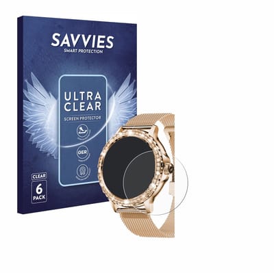 Savvies - Screenprotector voor walkbee Smartwatch 1.3" (rond) - Folie Beschermfolie transparant 6 Stuks