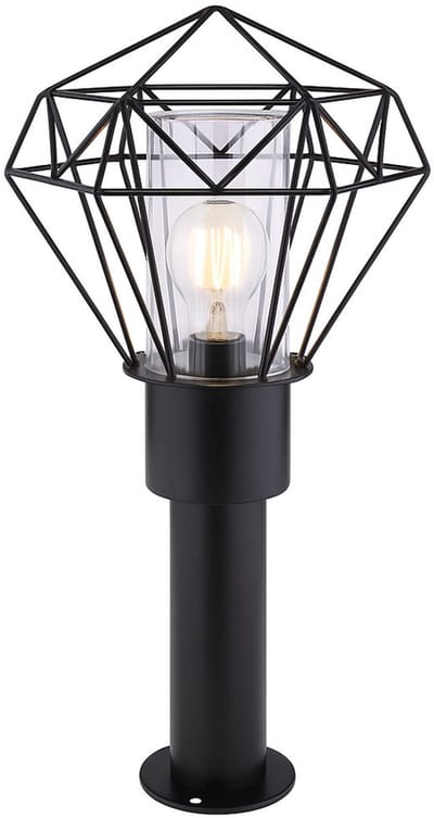 Buitenlamp vloerlamp terraslamp tuinlamp, roestvrij staal zwart metaal, spatwaterdicht, L 22,5 cm