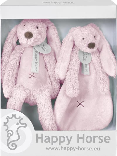 Happy Horse Geschenkverpakking Konijn Richie Roze Knuffel no. 1 - 28 cm / Knuffeldoekje - 33 cm