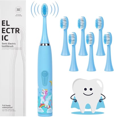 Elektrische tandenborstel - Kinder tandenborstel - Mondhygiëne verbeteren - 6 vervangbare koppen - 2 minuten timer - Meerdere kleuren