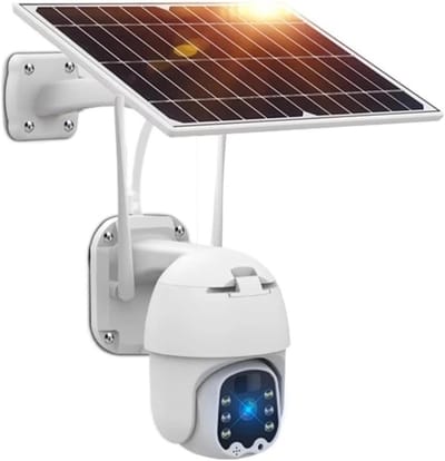 Draadloze Camera - Beveiligingscamera Buiten - Huis Beveiligen - Zonne-energie Opladen - 3MP PTZ - Wit