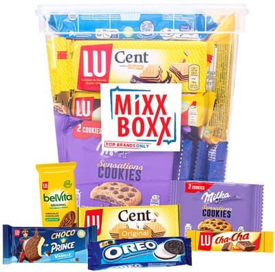 LU, Milka, Oreo koekjes maandpakket - 29 stuks - koekjesmix - koek met chocolade - 1437g