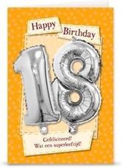 Miko - Kaart - Leeftijdballon - 18 Jaar