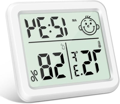 Nauwkeurige Thermometer en Hygrometer voor Binnengebruik met Duidelijke LCD-display en Gezichtsiconen, Ideaal voor Thuis, Kantoor, Reptielen en Kinderdagverblijven
