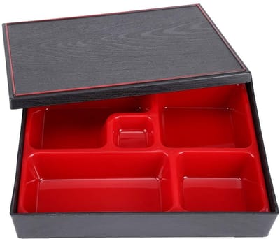 Dailygoods - Japanse Lunchbox voor Volwassenen, Draagbare Bento Box, Snackbox met Vakken, voor Japanse Gerechten Zoals Sushi, Rijstrolletjes, Buffetten, Desserts en Gedroogd Fruit