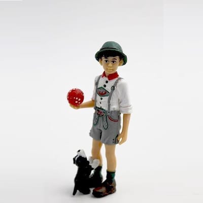 Boeren Jongen - Taarttopper - in Oostenrijks kostuum - 6 cm - Speelfiguurtje