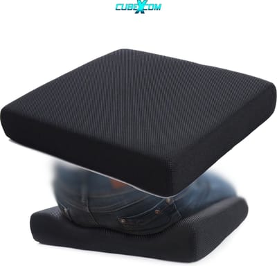 CUBEXCOM® Zitkussen, Orthopedisch Ergonomisch Traagschuim Stoelkussen, Rolstoelkussen, Zitkussen Bureaustoel, Comfortabel Memory Foam Steunkussen, Wigkussen, Bureaustoelkussen, Autostoelkussen, Stuitkussen, İschiaskussen, Zwangerschapskussen,VIERKANT